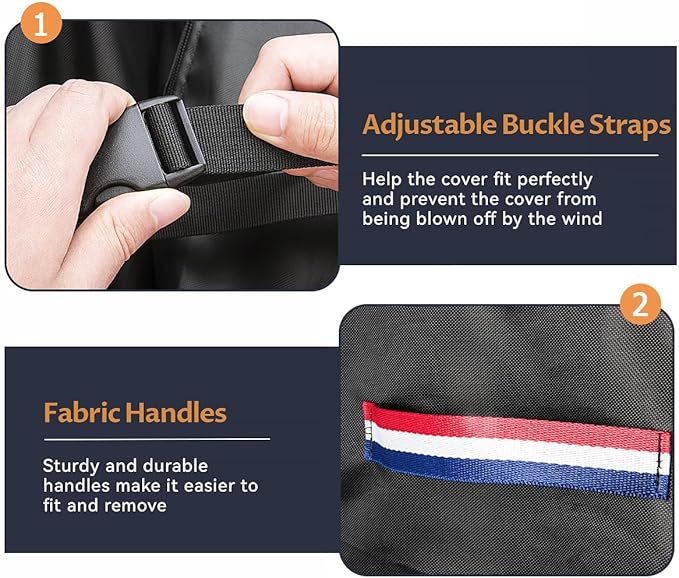 Outdoor Dining Table Cover, Waterproof Outdoor Patio Table Cover Patio Bar Set Covers for Square Bistro Tables & Chairs Set- 64"L x 64"W x 28"H