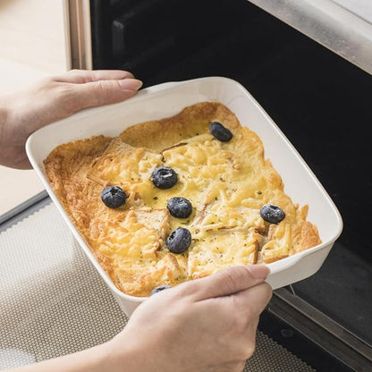 HOMBENE 1.2 QT White Casserole Dish, Lasagna Pan for Oven, Bakeware for Baking, Small Ceramic Baking Dish, Kitchen Decor, Microwave Oven Safe, Dinner Party (5.9" x 10.2")