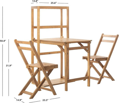 SAFAVIEH PAT6756A Outdoor Collection Griffen Balcony Natural Set Dining Cabinet