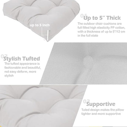 MTMR Water-Repellent Outdoor Chair Cushions Set of 2, 19”X19” Patio Chair Cushions with High Elasticity PP Cotton, Thick Tufted Outdoor Patio Furniture Cushions, Seat Cushions for Outdoor Furniture