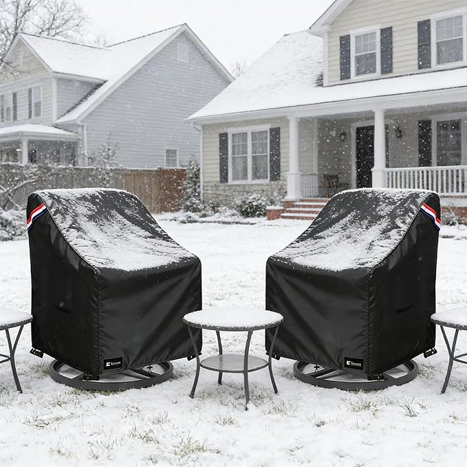 Outdoor Swivel Rocker Chair Cover 2 Pack,Waterproof Rocking Chair Covers, All-Weather Protection Outdoor Lawn Patio Furniture Covers for Patio Chair 35" W x 38" D x 32" H, Black