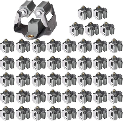 3-H Mop Holder 45 Pack,Brush Holder,Broom Holder Wall Mounted for Kitchen Bathroom Laundry Room Shed Garage Garden(Grey)