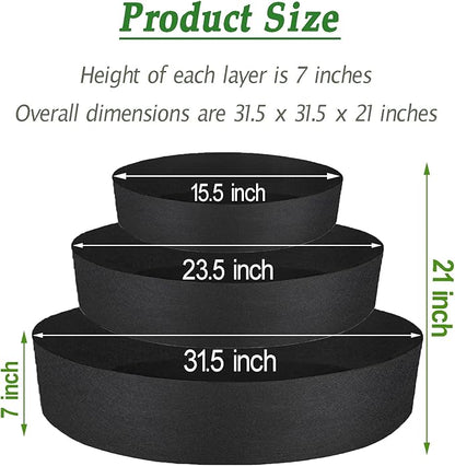 3 Tiered Strawberry Planter, Fabric Raised Garden Bed Non-Woven Laddered Planter Bag 8 Inch Deep Round Felt Planting Container for Growing Vegetables Herb Plant (3 Tiered)