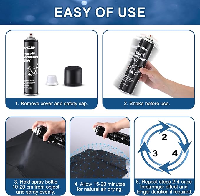 Maitys 2 Pcs Tent Waterproofing Spray, 10.15 OZ Outdoor Waterproofing Repellent Spray for Tents, Fabric, Camping Tent Camp