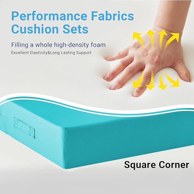 Outdoor Cushions for Patio Furniture,Outdoor Seat Cushion Set 24 x 24 x 4 Inch,Waterproof & Fade Resistant Outdoor Chair Cushions, Patio Chair Cushion, Tea