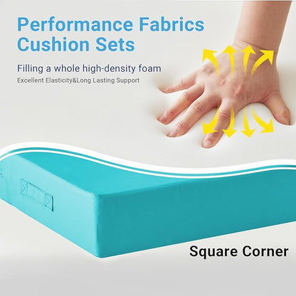 Outdoor Cushions for Patio Furniture,Outdoor Seat Cushion Set 24 x 24 x 4 Inch,Waterproof & Fade Resistant Outdoor Chair Cushions, Patio Chair Cushion, Tea