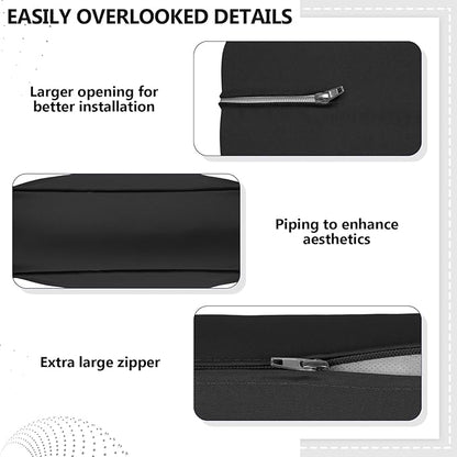 14 Piece Outdoor Patio Waterproof Cushion Covers, Fits 6-Seat Wicker Rattan Sectional Couch Chair Furniture Cover Replacement Set - Fade-Resistant Patio Cushion Covers with Zipper