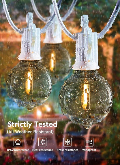 Brightown 30 FT Outdoor String Lights - Commercial Globe Patio Lights with 30 G40 LED Shatterproof Bulbs, Waterproof Connectable Hanging Light for Backyard Bistro Porch Cafe Deck