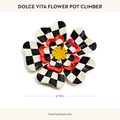 MACKENZIE-CHILDS Pot Climber, Decorative Flowerpot Hanger, Indoor and Outdoor Planter Hanging Decor, Dolce Vita Flower