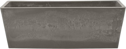 Arcadia Garden Products PSW U45CT Plastic/Stone/Wood Composite Simplicity Window Box, No Drainage Hole (Drillable), 17.5" x 7" x 6", Cement Color