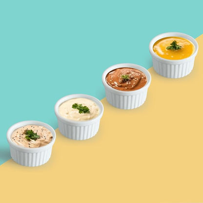 Cinf 1.5 oz Ceramic Ramekins, Set of 4, Baking Cups for Desserts and Sauces | Porcelain ramekins, safe for oven, microwave & dishwasher, perfect for crème brûlée, soufflé, custard and dipping sauces