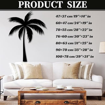 rumloch Metal Palm Tree Wall Decor,Large Tropical Palm Tree Metal Wall Art for Living Room,Outdoor Wall Decorations for House (Black,24"×19")