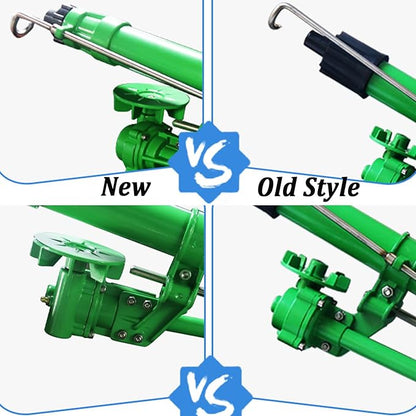 Farm Irrigation Sprinkler with Pressure Gauge, 2" Farm Irrigation Spray Gun, 360° Rotary Large Area Watering Spray, Flange Connection, for Farmland, Farm, Industrial Dust Removal