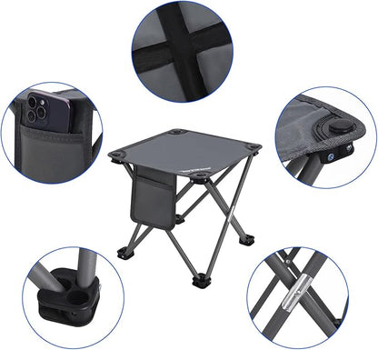 Roptat Camping Stool,Portable Folding Compact Lightweight Stool Seat for Camping Fishing Hiking Gardening Outdoor Walking Backpacking Travelling and Beach with Carry Bag (Grey)