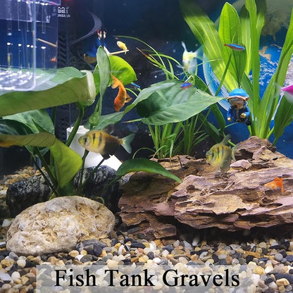 FANTIAN 40 lbs Aquarium Gravel, 2/5 Inch Pea Gravel for Fish Tank, Decorative Rocks for Freshwater Tank, Outdoor Pond, Garden Landscaping, Terrarium, Soil Drainage