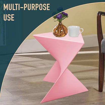 LeisureMod Modern Pink Accent Side Table - Stylish Side Vanity Table for Bedroom & Living Room
