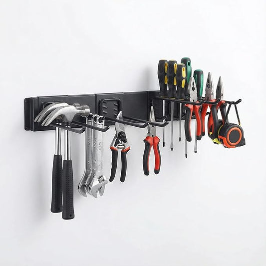 MBQQ Garage Tool Organizer Wall Mounted, 16 Inches Adjustable Garden Tool Organizer Rack,Heavy Duty Yard Tool Organizer