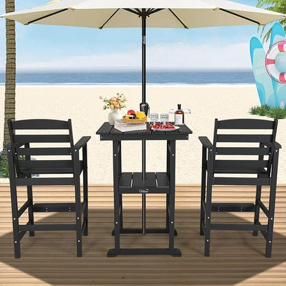 FUNBERRY Bar Height Outdoor Chair, Tall Adirondack Chair, All Weather HDPE Outdoor Bar Chairs for Bistro Patio Balcony