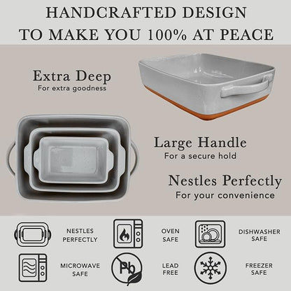 Mora 9x13in Deep Porcelain Baking Dish - Oven to Table, Freezer Safe