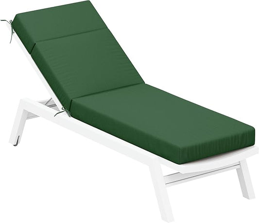Chaise Lounge Cushion for Outdoor Furniture, Waterproof Fade and Tear Resistant Lounge Deck Chair Cushions for Patio Lawn Pool Resort Hotel