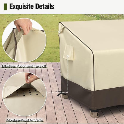 MR. COVER Patio Chair Covers Waterproof, Outdoor Furniture Covers for Rocking & Adirondack Chairs, Fits up to 32"W x 37"D x 36"H, Moisture-proof & UV-protection, Brown & Khaki, 2 Pack