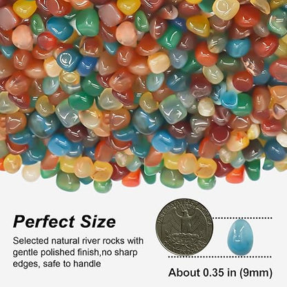 Fish Tank Decor,Landscaping Pebbles, River Rocks Decorative Ornamental Pebbles, DIY Smoothed Rocks for Potted Plant Resin Art Vase Fillers Aquarium Gravel Rocks (Colorful, 10 Pounds)