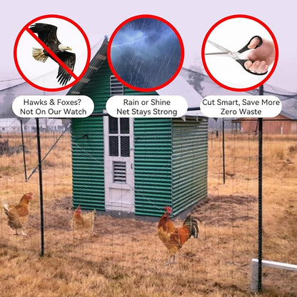 Bird Netting for Garden 25x100 Ft, 1 Inch Mesh Heavy Duty Garden Netting for Plants, Fruit Trees & Blueberries, UV Resistant Outdoor Protection Against Birds, Squirrels, Deer & Poultry