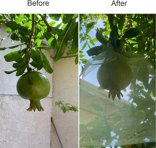 30 Pcs 6.7''×9'' Drawstring Fruit Netting Bags, Reusable Garden Netting Bags, Medium Fruit Protection Bags, Fruit Cover Mesh Bag for Fruit Trees Vegetable Floral