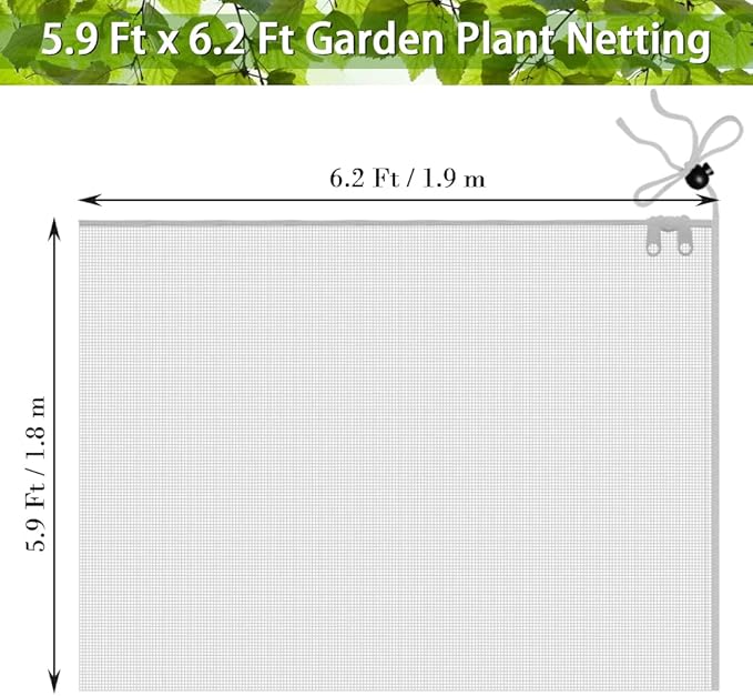 Fruit Tree Netting Covers with Zipper to Protect from Squirrels and Birds Large Netting for Fruit Trees Net Protection, White, 71" x 75", 1 Pack