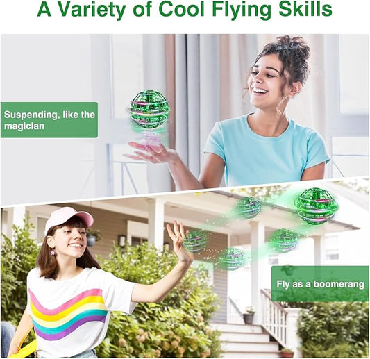Ciniffo Flying Orb Ball 2025, Hand Controlled Boomerang Spinner Mini Drone Cosmic Globe Toy, Cool Toys Gift for 6 7 8 9 10+ Year Old Boys Girls Teens Outdoor Toys(Green)