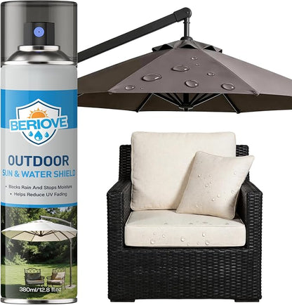 BERlOVE Outdoor Fabric Protector Spray: Waterproof & UV Protection for Patio Furniture, Upholstery, Cushions, Umbrellas and More– Durable Water Shield, 12.8oz