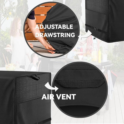 Patio Coffee Table Cover Black Heavy Duty Waterproof Cover 42" L x 24" W x 18" H for Rectangular Coffee Table