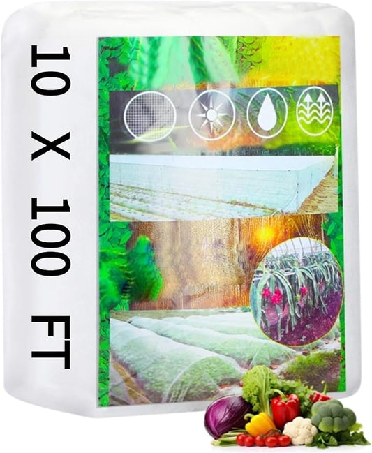 Woanger 10 x 100 FT Garden Netting Ultra Fine Mesh Bird Barrier Insect Netting for Raised Bed Vegetables Fruits Flowers Trees, Plant Row Cover for Garden Greenhouse Patio Protection (White)