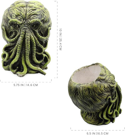 Toy Vault Cthulhu Planter Pot (11-Inch); Large Monster Resin Planter Inspired by H.P. Lovecraft