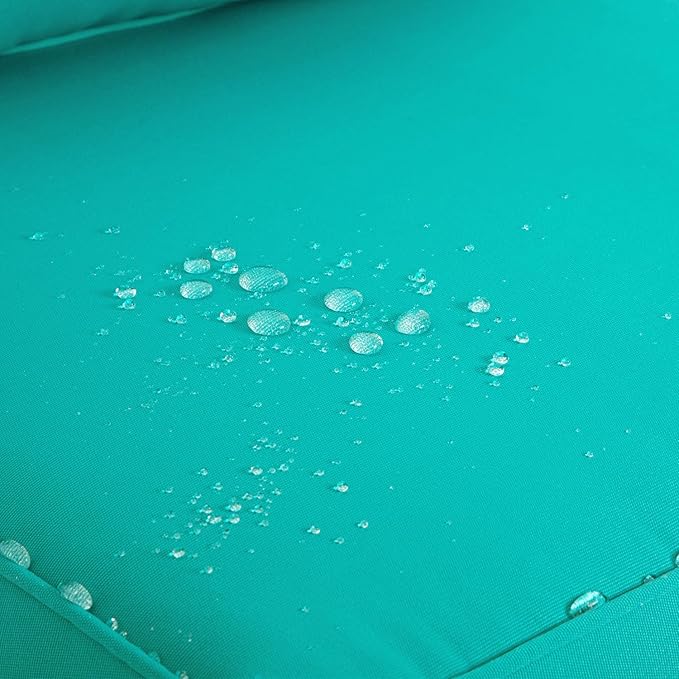 ARTPLAN Deep Seat Cushion with Backrest Set of 2 - All-Weather Outdoor Sofa Cushions for Sectionals-Polyester Fabric, Waterproof-High-Resilience Foam for Patio, Backyard Garden,Teal