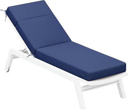 Chaise Lounge Cushion for Outdoor Furniture, Waterproof Fade and Tear Resistant Lounge Deck Chair Cushions for Patio Lawn Pool Resort Hotel