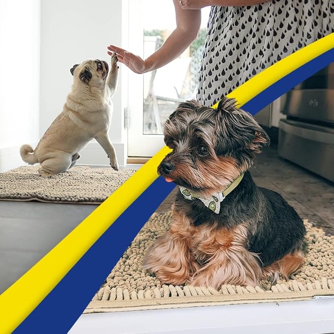 Muddy Mat® | Super Water Absorbent Door Mat Indoor, Microfiber Quick Dry Chenille Entryway Rug, Slip Resistant Front Door Mat, Indoor Mats for Entryway, Machine Washable Pet Rug, Sand 30" x 60"