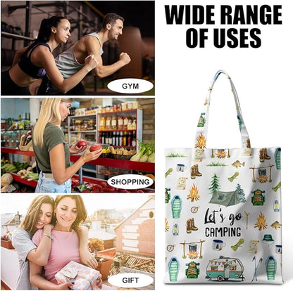 Animal Plant Tote Bag SeaTurtle Butterfly Cat Elephant Gifts Lemon Vegetable Themed Gifts Beach Bag for Camping