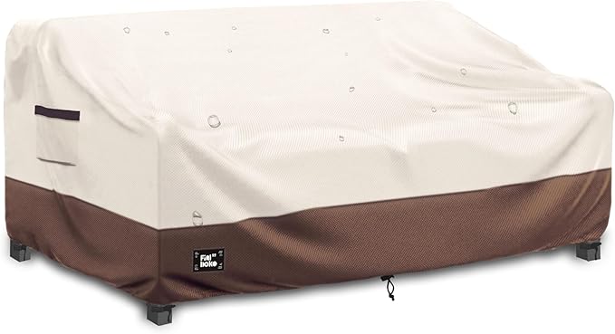 3-Seater Outdoor Couch Cover,93Wx40Dx35H Inches Patio Furniture Covers, Heavy Duty Cover for Outdoor Furniture Covers Waterproof, Beige&Brown