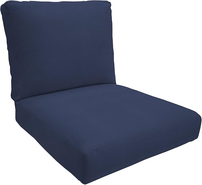 Eddie Bauer Home Deep Seating Outdoor Lounge Cushion, Knife Edge, 24" X 24" X 5", Canvas Navy