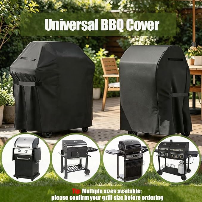 Grill Cover, 45-inch Heavy Duty Oxford Outside Waterproof Grill Covers, Dust-Proof Windproof UV Resistant BBQ Gas Cover Fit Most Brands Char Broil, Weber, Brinkmann, Holland