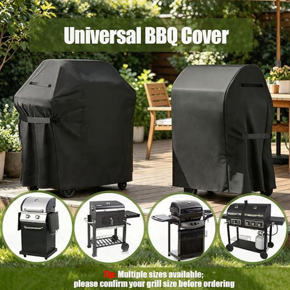 Grill Cover, 58-inch Heavy Duty Oxford Outside Waterproof Grill Covers, Dust-Proof Windproof UV Resistant BBQ Gas Cover Fit Most Brands Char Broil, Weber, Brinkmann, Holland