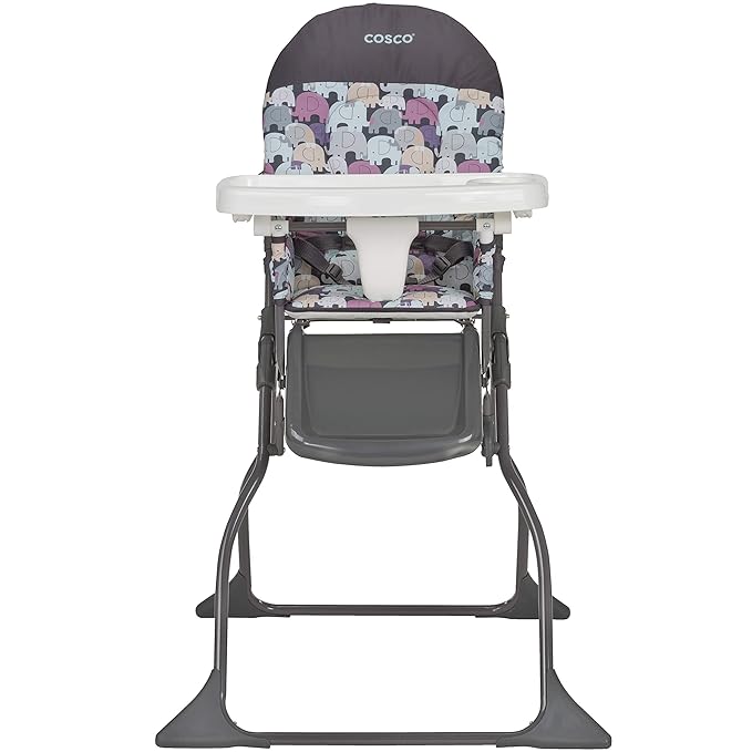 Cosco Kids Highchair for Baby, Simple Foldable High Chair, Convenient, Lightweight, and Compact Design, Elephant Puzzle