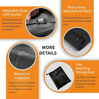 Heavy Duty Grill Cover for Weber Spirit 2 Series - All Weather 800D Oxford Fabric BBQ Cover for Spirit II E-210 E-310, Spirit 300 & 200 Series, Waterproof & Fade Resistant