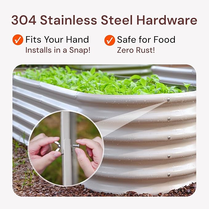 4-Pack 8x2x1.5 ft Galvanized Raised Garden Bed, 18" Tall Planter for Outdoor Plants, Metal Raised Flower Bed for Herb Fruit Vegetable, Garden Planter Outside Backyard & Patio - Brooklyn Grey