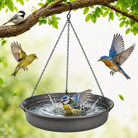 Hanging Bird Bath Hanging Bird-Feeder - CARGEN Garden BirdBath Tray Wildlife Feeder Plate Water Bowl or Water Bowl for Outdoors Garden Patio Decoration