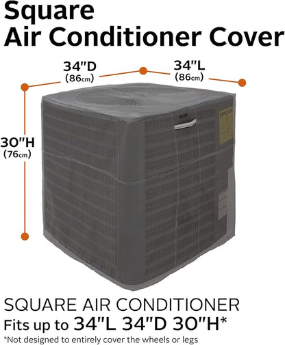 Classic Accessories Ravenna Water-Resistant 34 Inch Square Air Conditioner Cover, Patio Furniture Covers