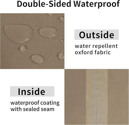 Easy-Going Waterproof Patio Sofa Cover UV Resistant 3 Seater Outdoor Sofa Cover Weatherproof Lawn Patio Furniture Cover with Tape Sealed Seam (79Wx37Dx35H inch, Camel)