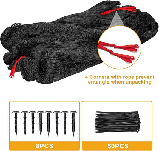 BSTPCOO Bird Netting for Chicken Coop, 25'x50' with 2.4" Square Mesh Poultry Netting Heavy Duty Nylon Nettings for Garden, Aviary Net Fruit Tree Nettings