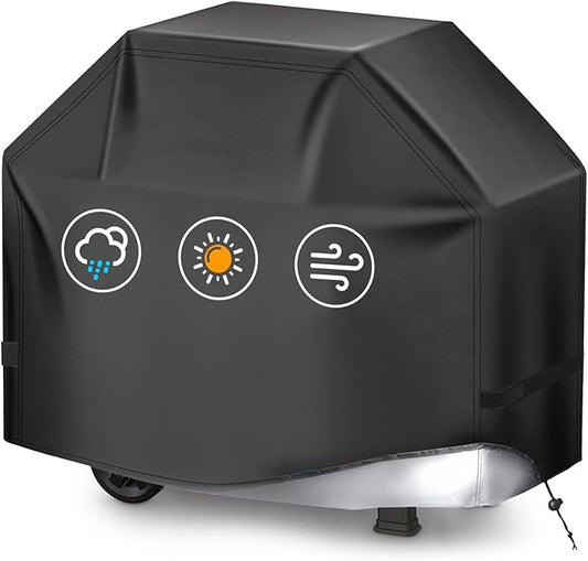Perfect Grill Cover for Outdoor Grills Waterproof Rip-Proof Weather Resistant for Reliable Protection Griddle Cover Easy to Clean Adjustable Hem Drawstring Fade Resistant (Black, 48)